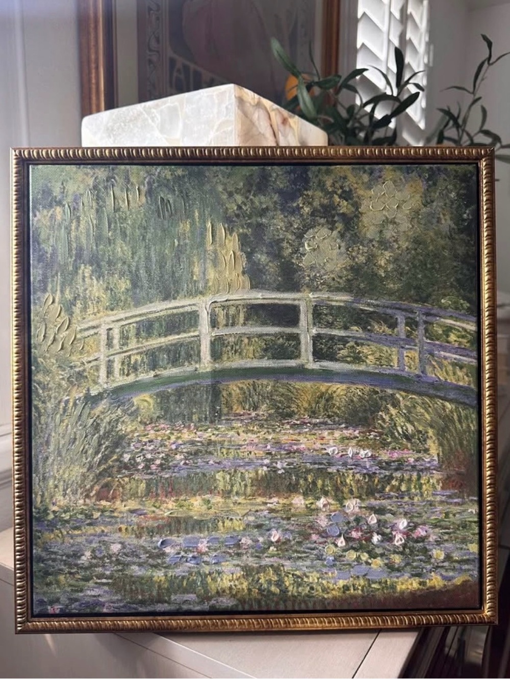 14x14” “ Water Lilies and Japanese Bridge” by Claude Monet (The water lily pond)